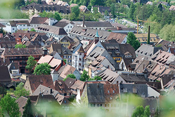 Dächer des Ortskern von Staufen